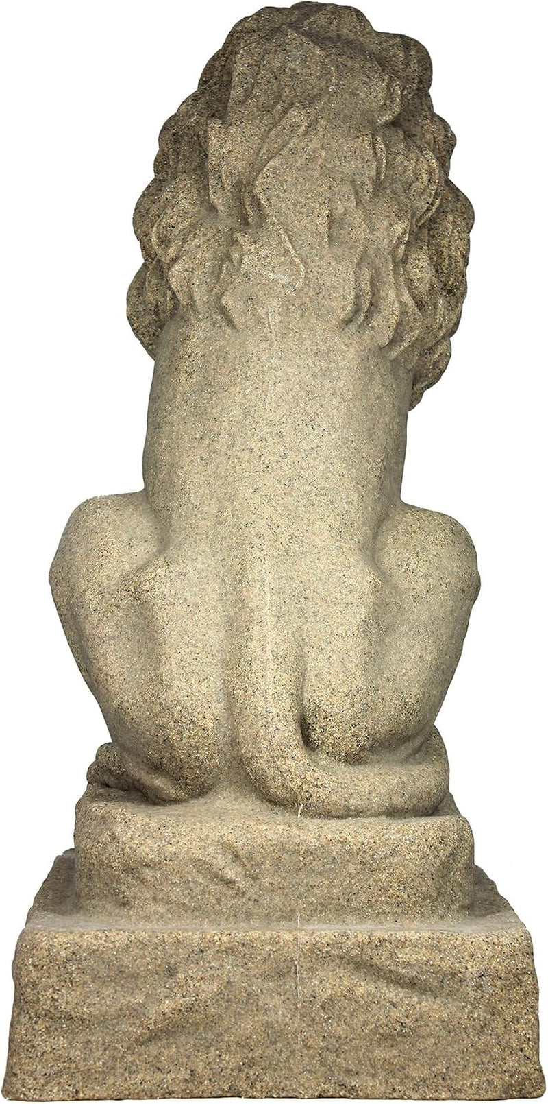 Guardian Lion Statue – Natural Sandstone Appearance – Made of Resin – Lightweight – 28” Height