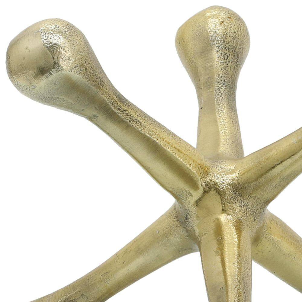 Gold 8 In. X 5 In. Metal Jacks Abstract Sculpture
