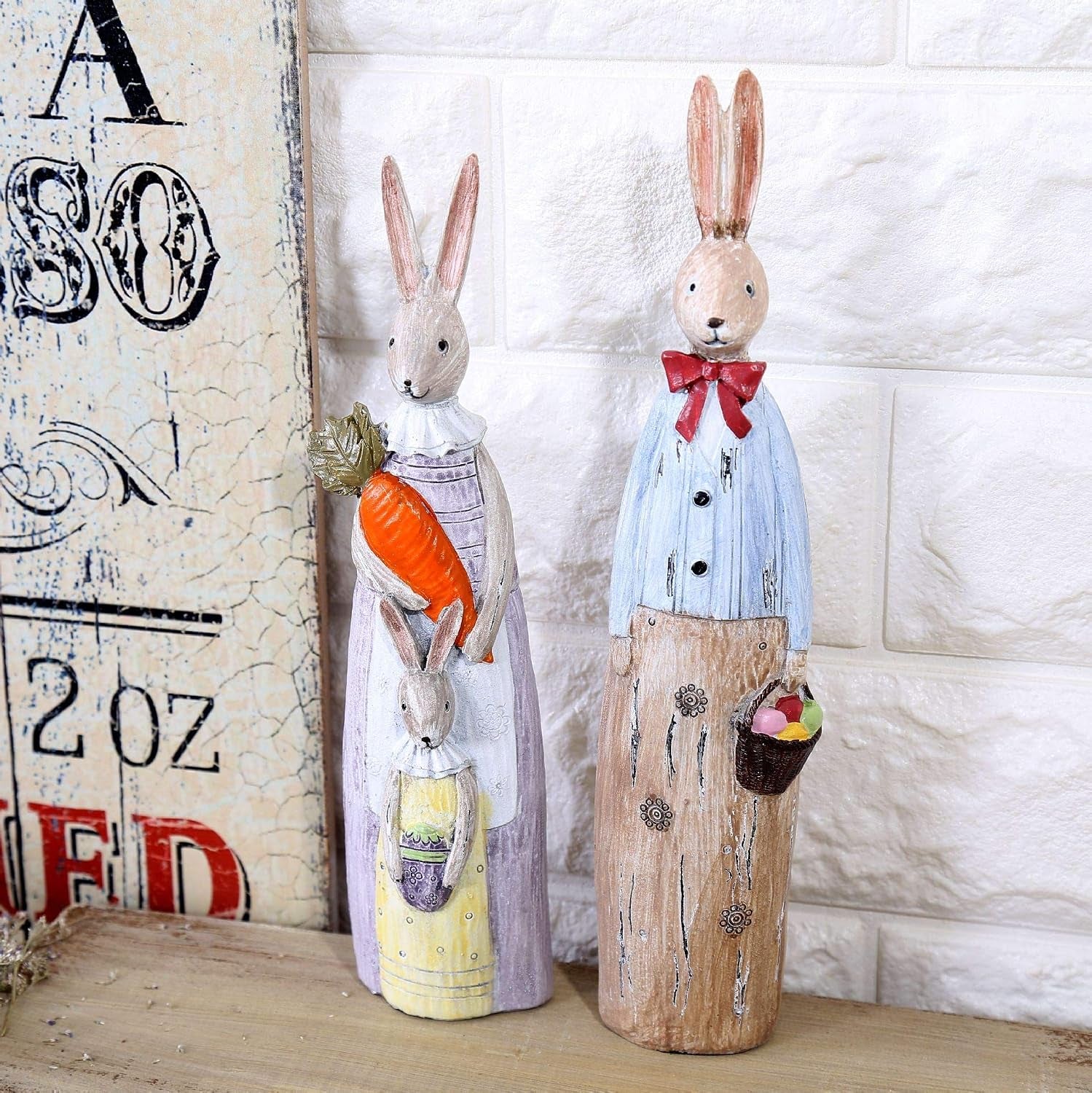 Rabbit Statue Sculpture for Home, Office, Bookshelf,Tv Stand Decoration Resin Animal Sculpture Minimalist Style Crafts Gift for Friend or Family, Animal Lovers (Women)