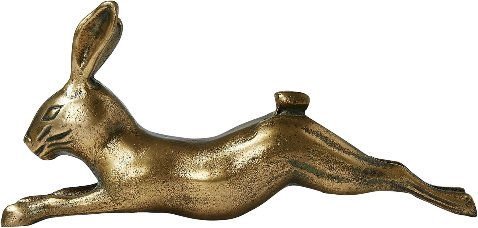 Creative Co-Op Decorative Embossed Aluminum Rabbit, Antique Brass