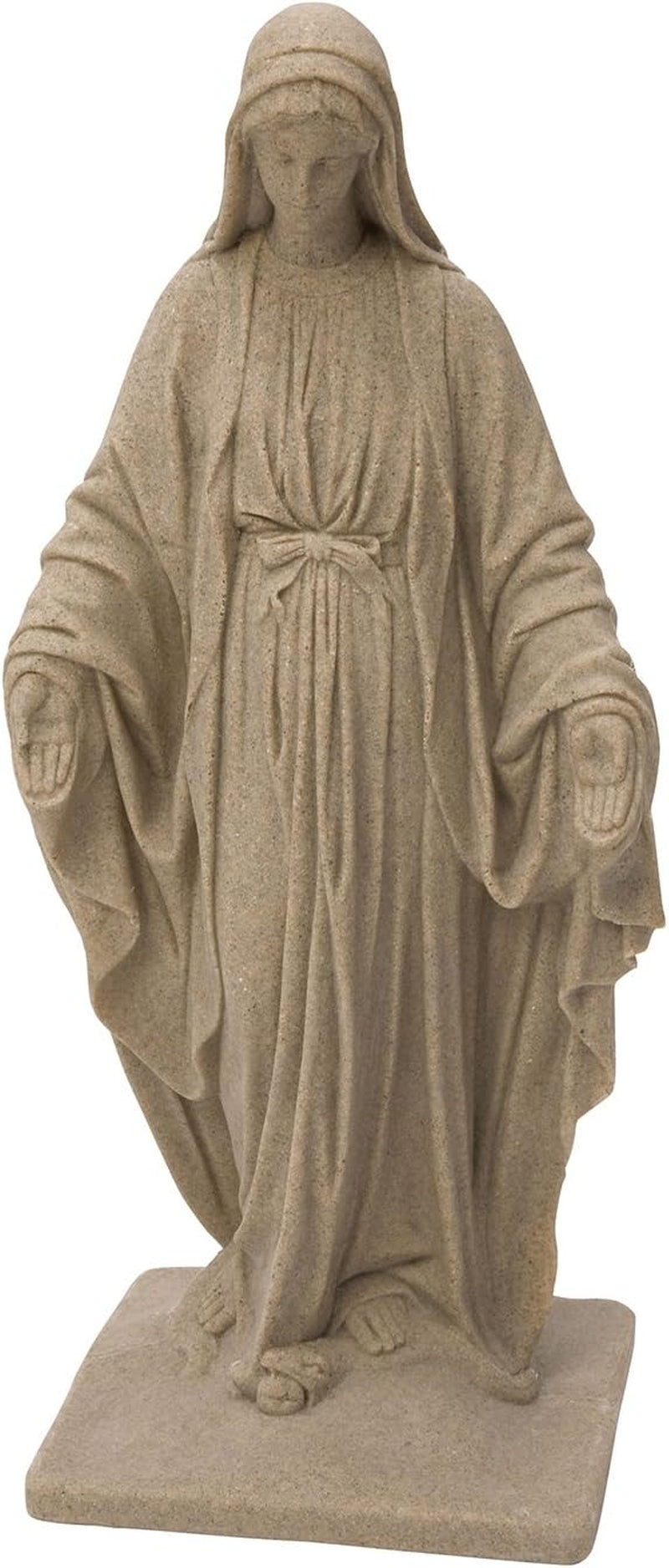 Virgin Mary Statue - Natural Sandstone Appearance - Made of Resin - Lightweight - 34" Height