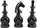 Deco 79 Aluminum Metal Chess Decorative Sculpture King, Knight, Bishop Home Decor Statues, Set of 3 Accent Figurines 9", 9", 8"H, Gray