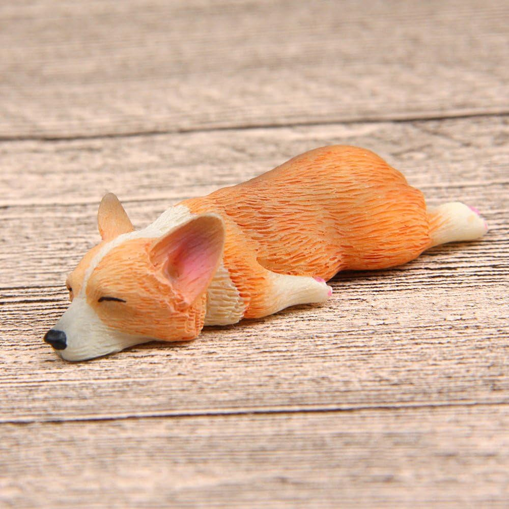 Mini Resin Randomly Ornaments Corgi Dog Figurines Pack of 4