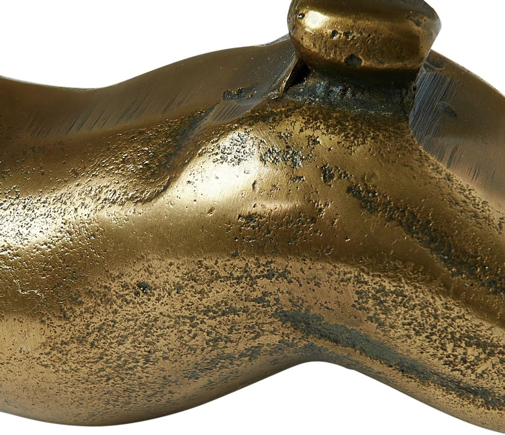 Creative Co-Op Decorative Embossed Aluminum Rabbit, Antique Brass