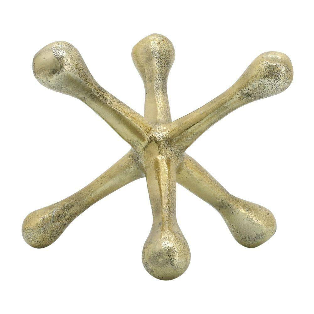 Gold 8 In. X 5 In. Metal Jacks Abstract Sculpture