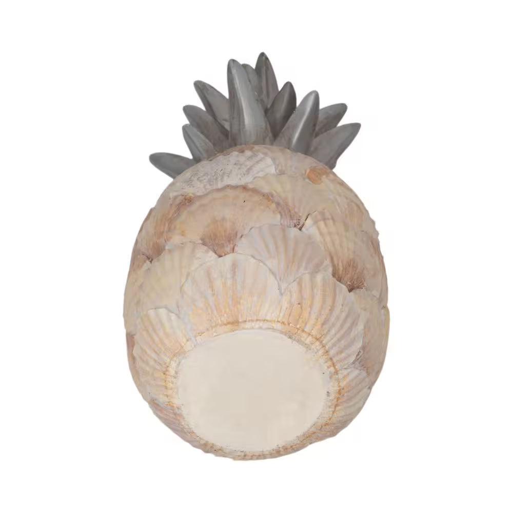 Ivory 5 In. X 12 In. Resin Seashell Pineapple Sculpture