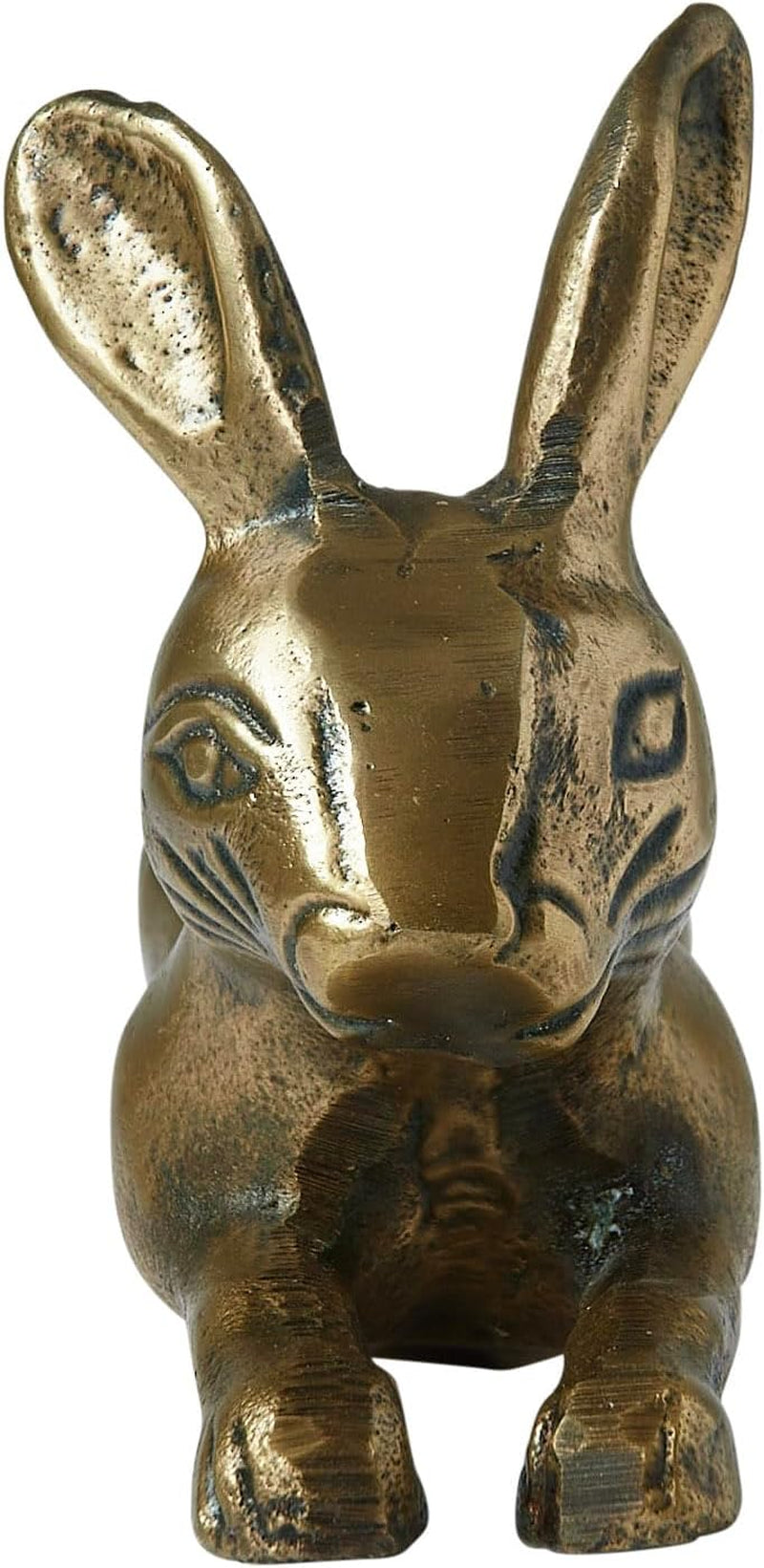 Creative Co-Op Decorative Embossed Aluminum Rabbit, Antique Brass