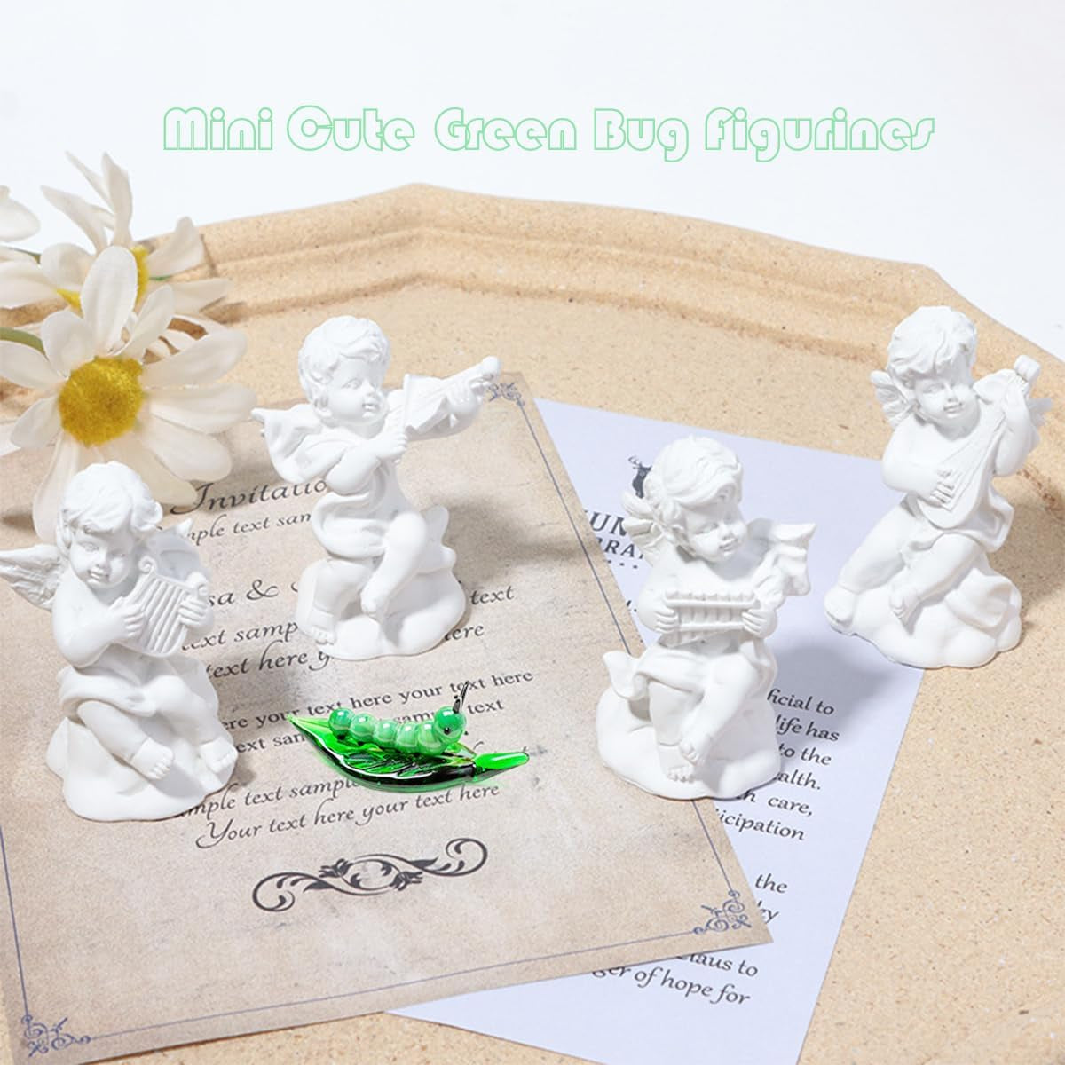 Tiny 2.16" Miniature Green Worm Figurine, Colorful Crystal Bug | Premium Hand Blown Glass Insect Statue. Exquisite Decorative Collectible Figurine. Charming Crystal Decor Gift.