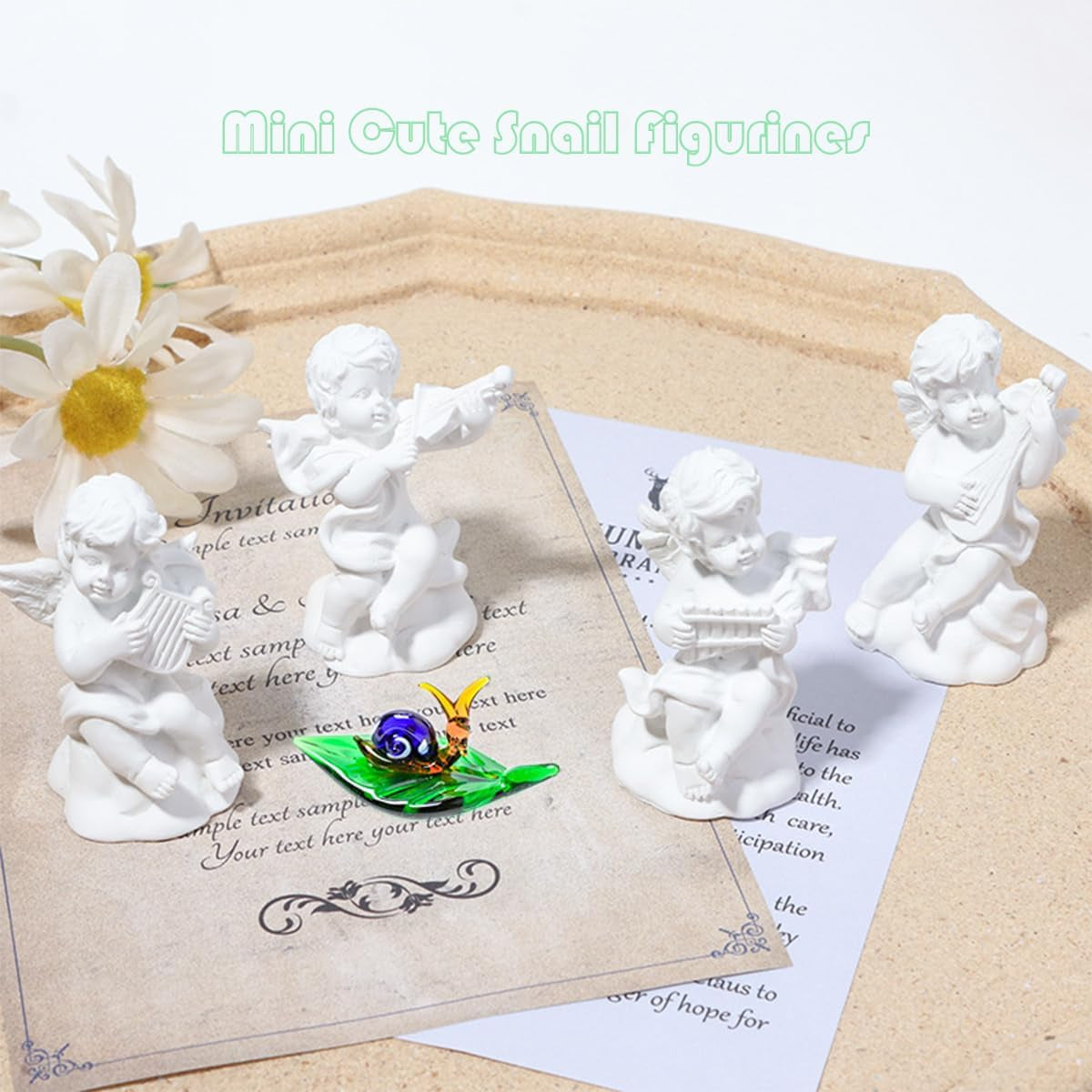 Tiny 2.16" Miniature Snail Figurine, Colorful Crystal Animal | Premium Hand Blown Glass Insect Statue. Exquisite Decorative Collectible Figurine. Charming Crystal Decor Gift.