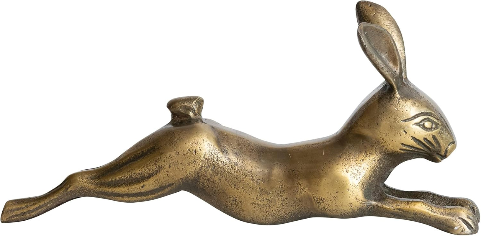 Creative Co-Op Decorative Embossed Aluminum Rabbit, Antique Brass