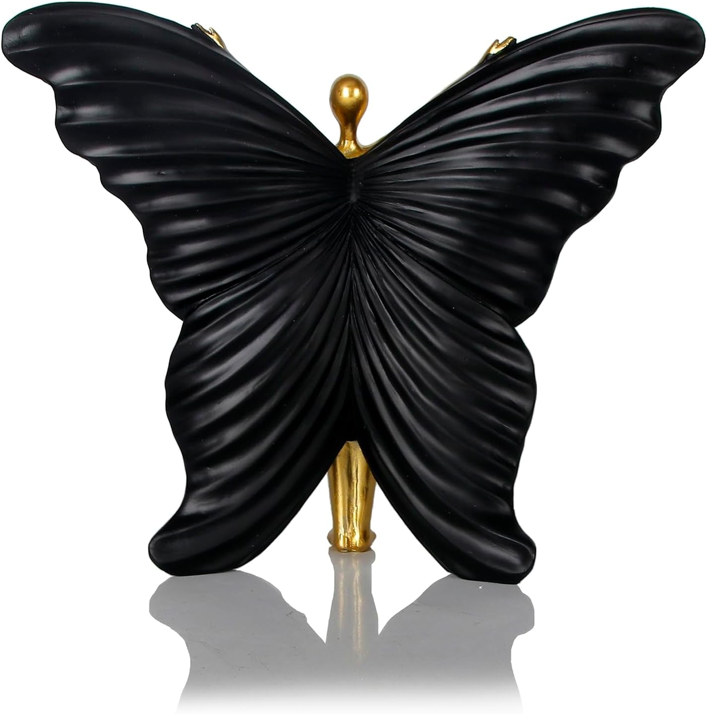 Black Fairy Butterfly Statue Collectible Figurines - Fairy Butterfly Art Sculptures Abstract Modern Home Decor Accents - Resin Black Fairy Statues Gifts for Office Desktop Shelf Cabinets Coffee Table