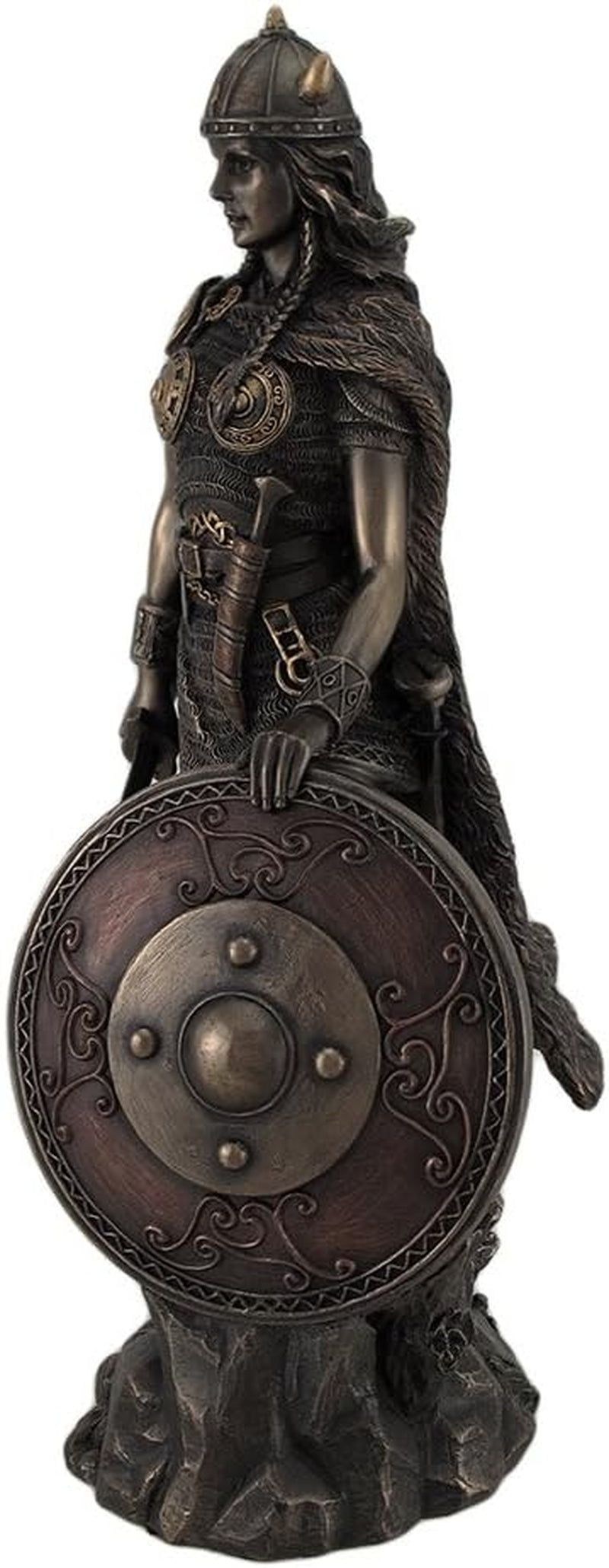 Viking Shieldmaiden Bronze Finished Statue Norse Mythology