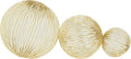 Metal Geometric Decorative Sculpture Home Decor Statues, Set of 3 Accent Figurines 8", 6", 4"H, Gold