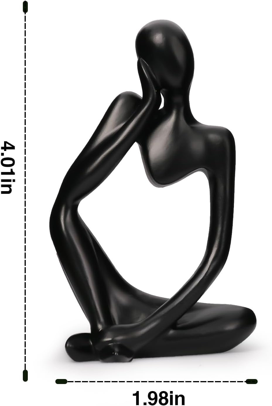 Resin Statue Thinker Style Decoration Abstract Sculptures Collectible Figurines for Home Decor Modern Office Shelf Desktop(Black Left)