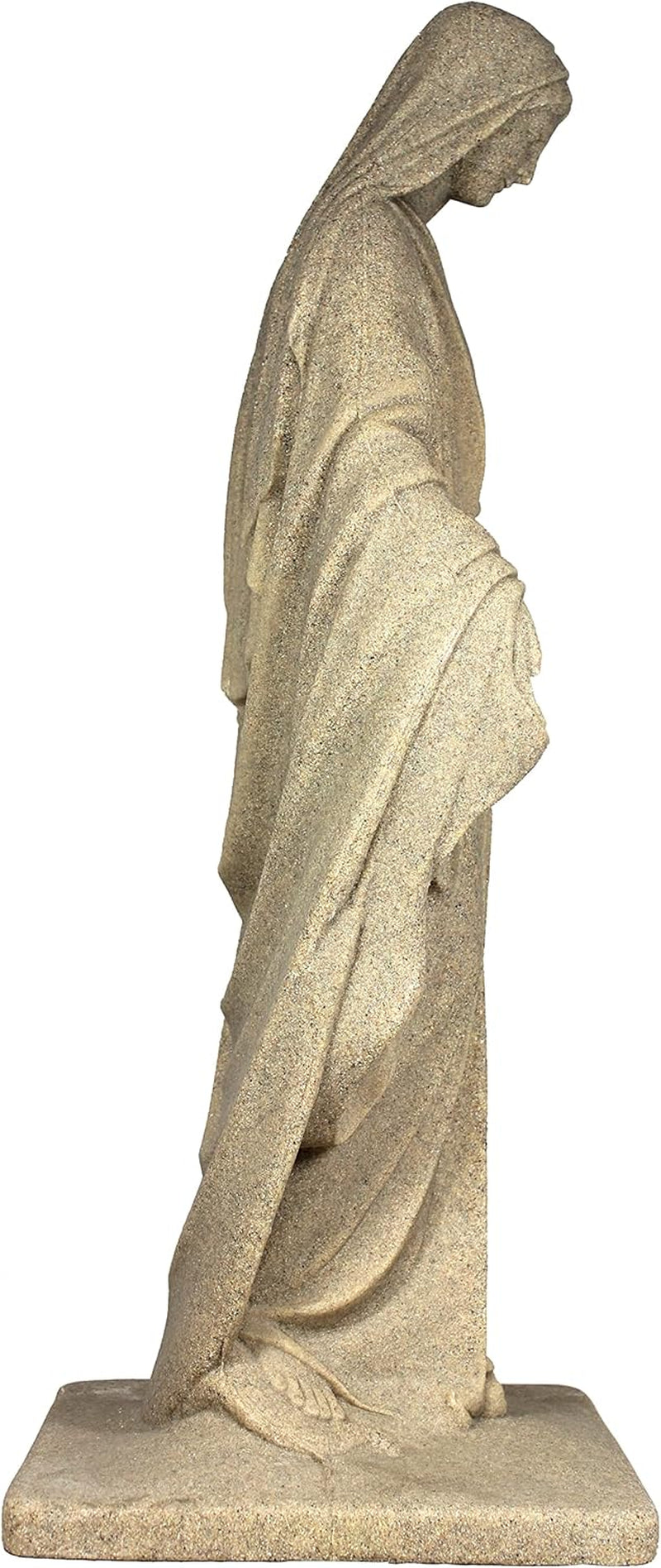 Virgin Mary Statue - Natural Sandstone Appearance - Made of Resin - Lightweight - 34" Height