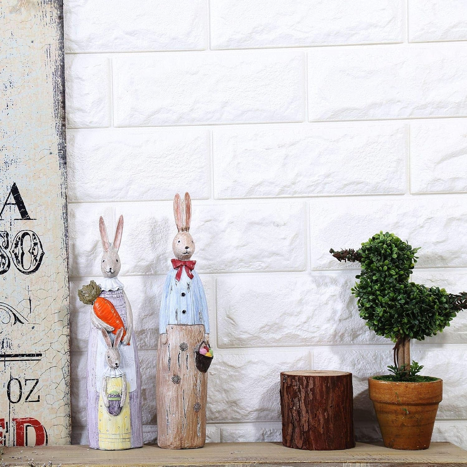 Rabbit Statue Sculpture for Home, Office, Bookshelf,Tv Stand Decoration Resin Animal Sculpture Minimalist Style Crafts Gift for Friend or Family, Animal Lovers (Women)
