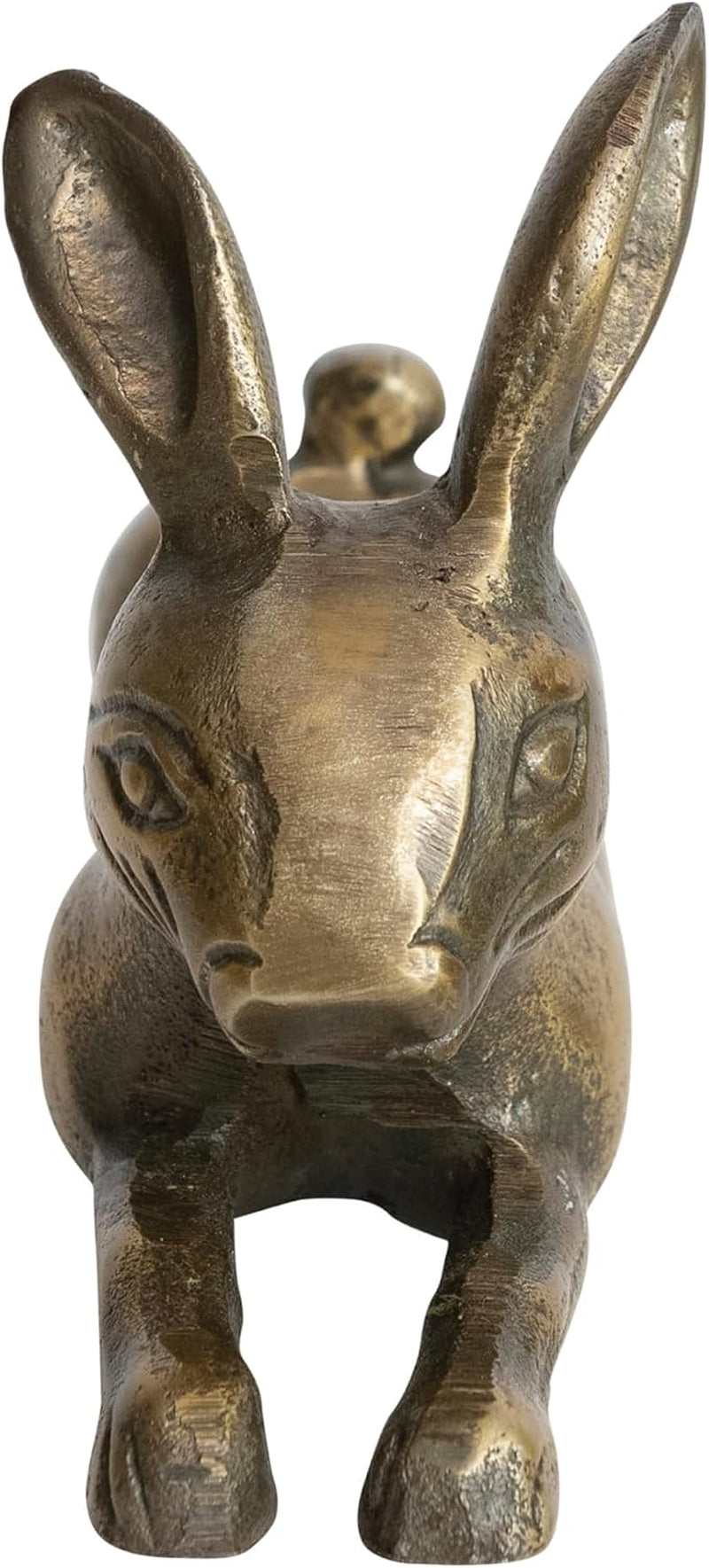 Creative Co-Op Decorative Embossed Aluminum Rabbit, Antique Brass