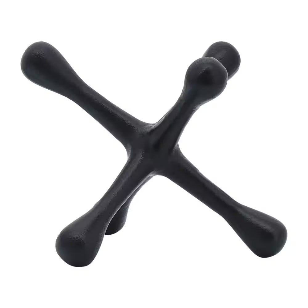 Black 8 In. X 6 In. Metal Jacks Abstract Sculpture