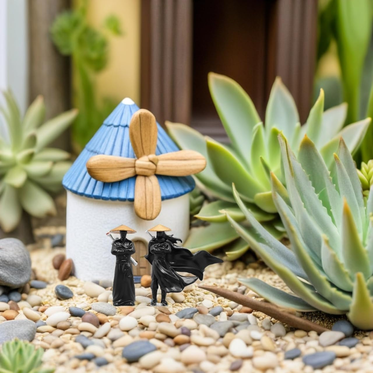 Xiake Small Ornaments Miniature Decorations Resin Ancient Chinese Figurines Micro Landscape Bonsai Decor 1.97 Inch Garden Sculptures
