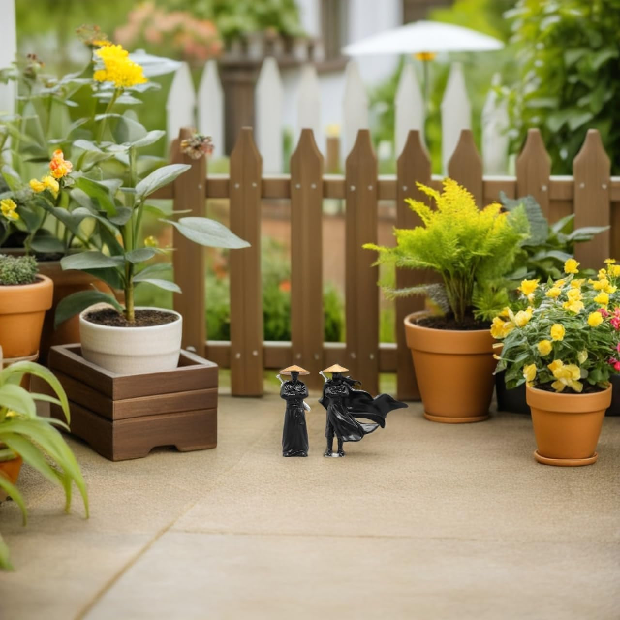Xiake Small Ornaments Miniature Decorations Resin Ancient Chinese Figurines Micro Landscape Bonsai Decor 1.97 Inch Garden Sculptures