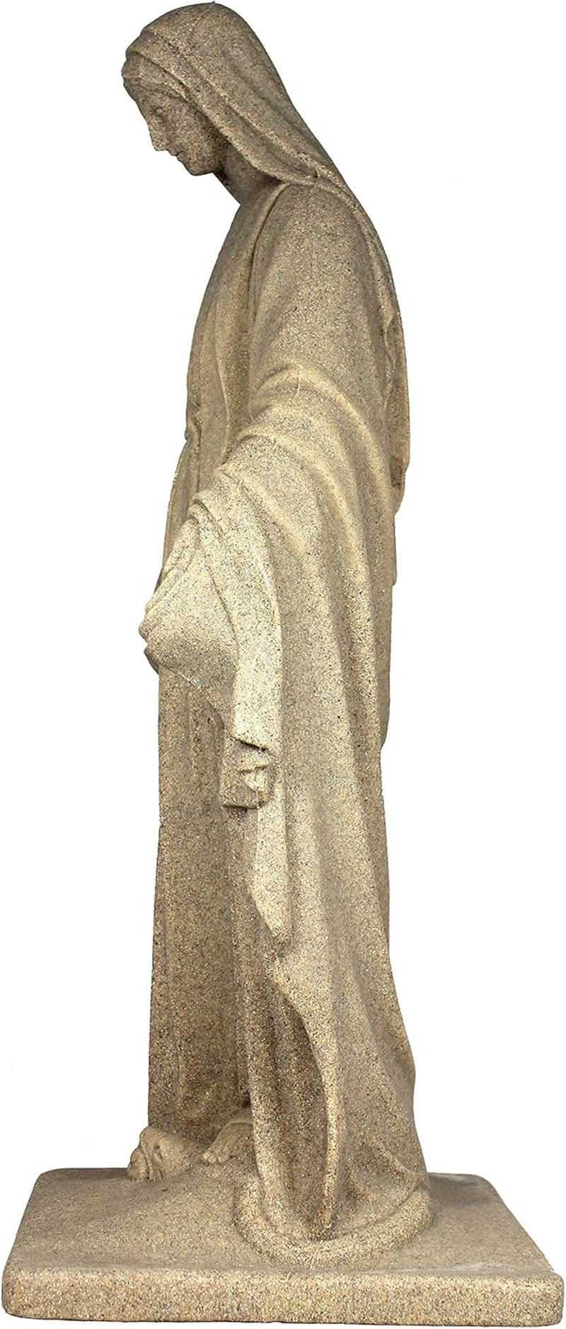 Virgin Mary Statue - Natural Sandstone Appearance - Made of Resin - Lightweight - 34" Height