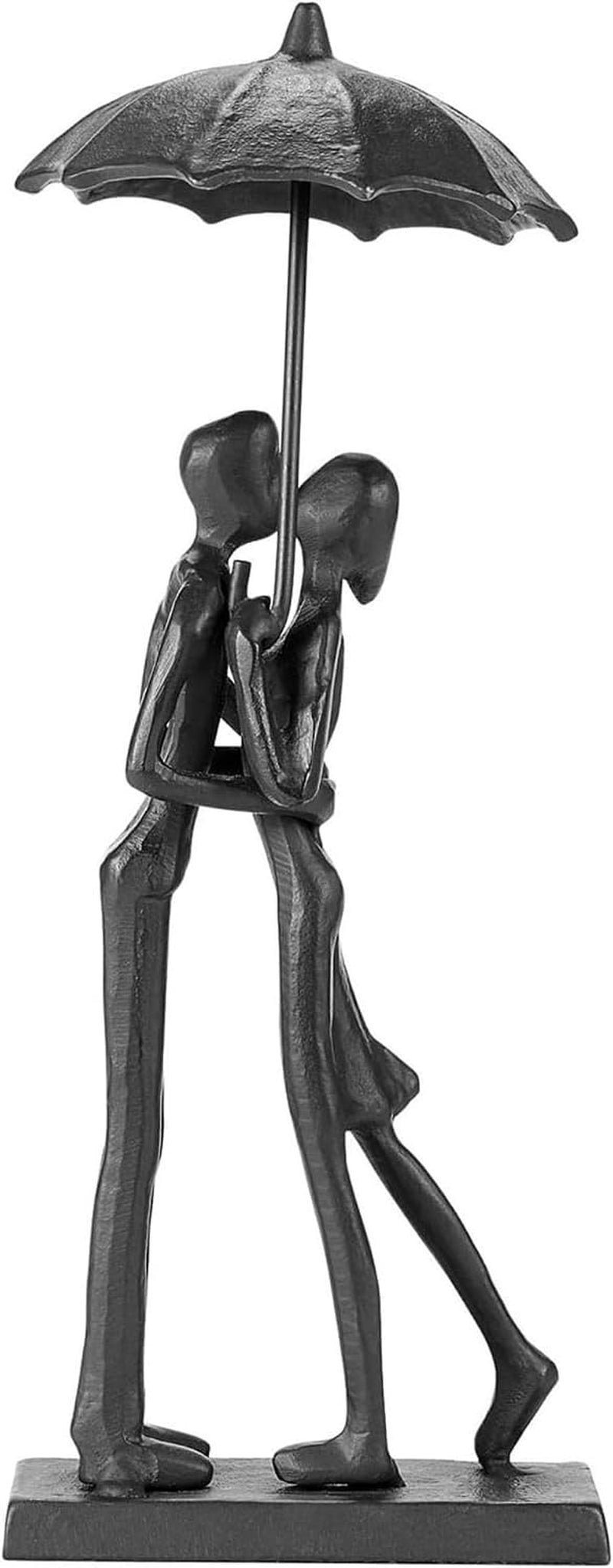 Modern Sculptures Home Decor Affectionate Couple Statue Kissing under Umbrella Figurine Statues for Bedroom Décor Hand Sculptures for Living Room Romantic Figurines