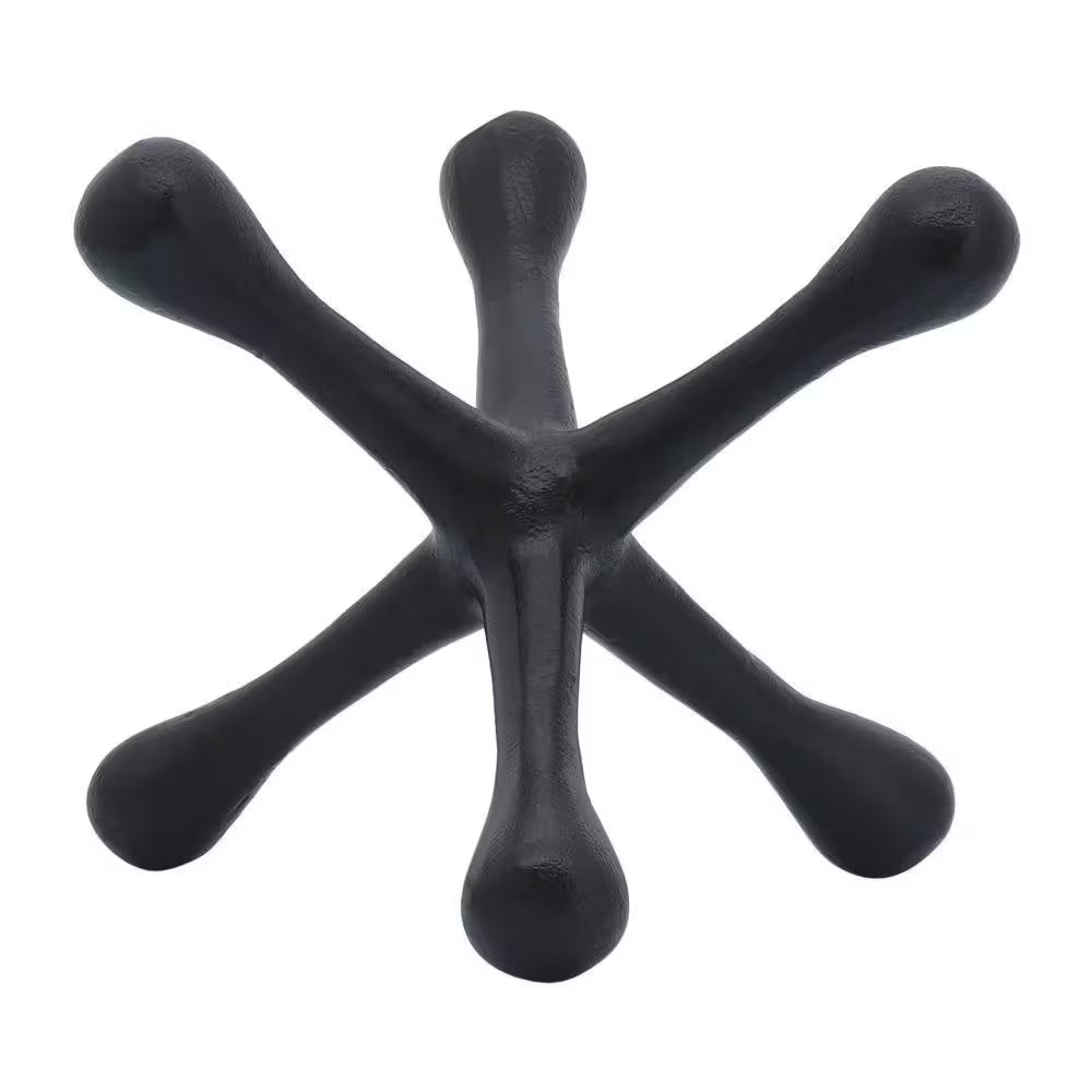 Black 8 In. X 6 In. Metal Jacks Abstract Sculpture