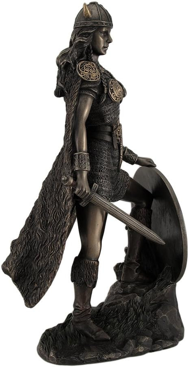 Viking Shieldmaiden Bronze Finished Statue Norse Mythology