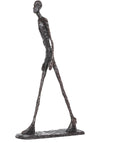 14.8" H Bronze Walking Man Statue by Giacometti Replica Famous Abstract Sculpture Home Decor
