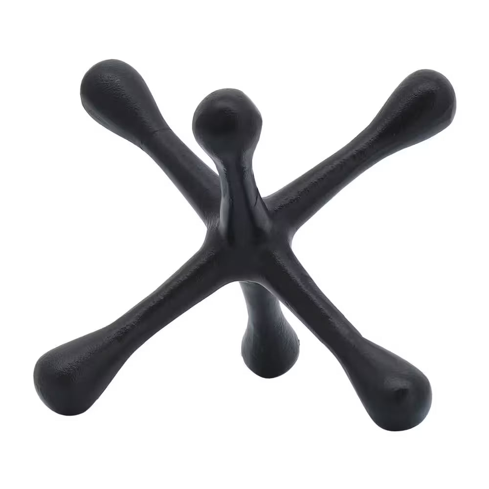Black 8 In. X 6 In. Metal Jacks Abstract Sculpture