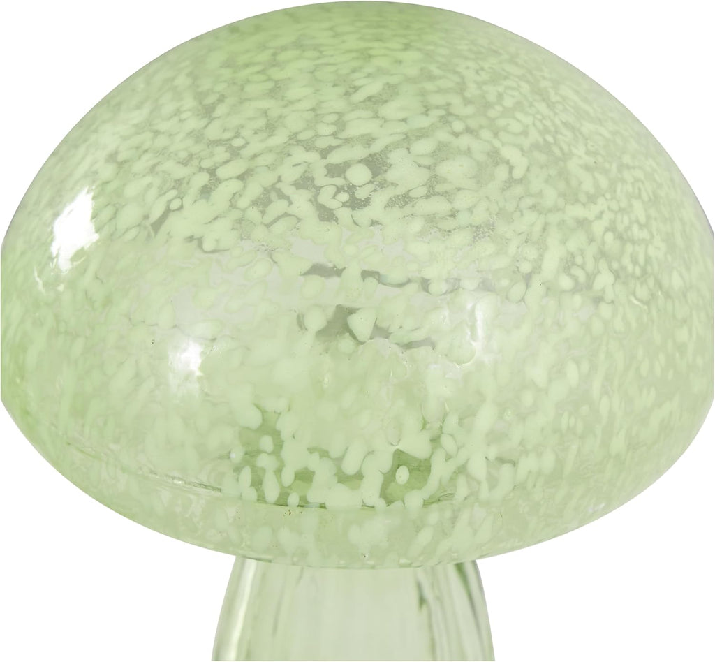 Deco 79 Glass Mushroom Decorative Sculpture Textured Home Decor Statues, Set of 3 Accent Figurines 12", 10", 8"H, Green