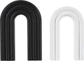 Cosmoliving by Cosmopolitan Wooden Geometric Decorative Sculpture Layered Arch Home Decor Statues, Set of 2 Accent Figurines 9", 7"H, Black