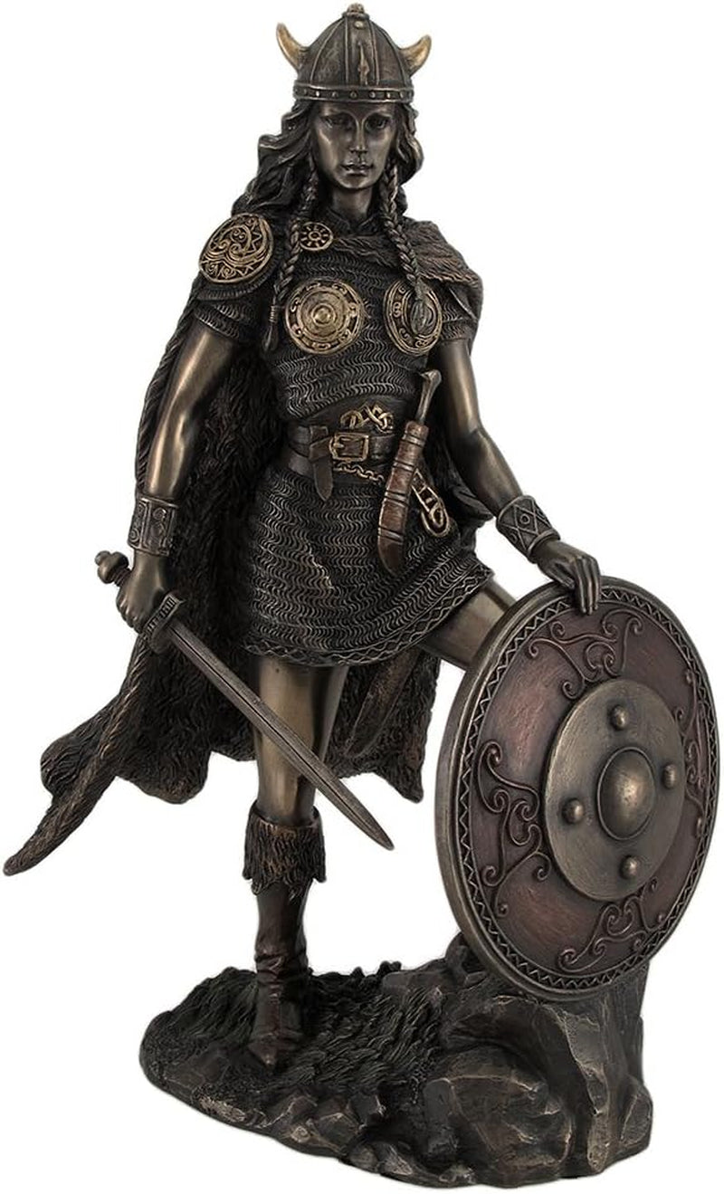 Viking Shieldmaiden Bronze Finished Statue Norse Mythology