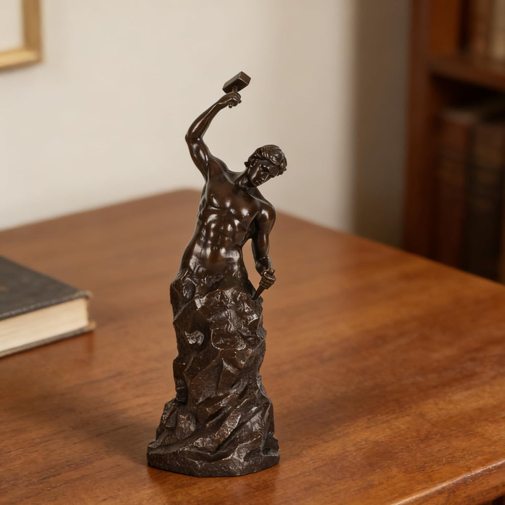 Bronze Self Made Man Statue Abstract Inspirational Sculpture Gorgeous Home Office Decor 10.2 Inches