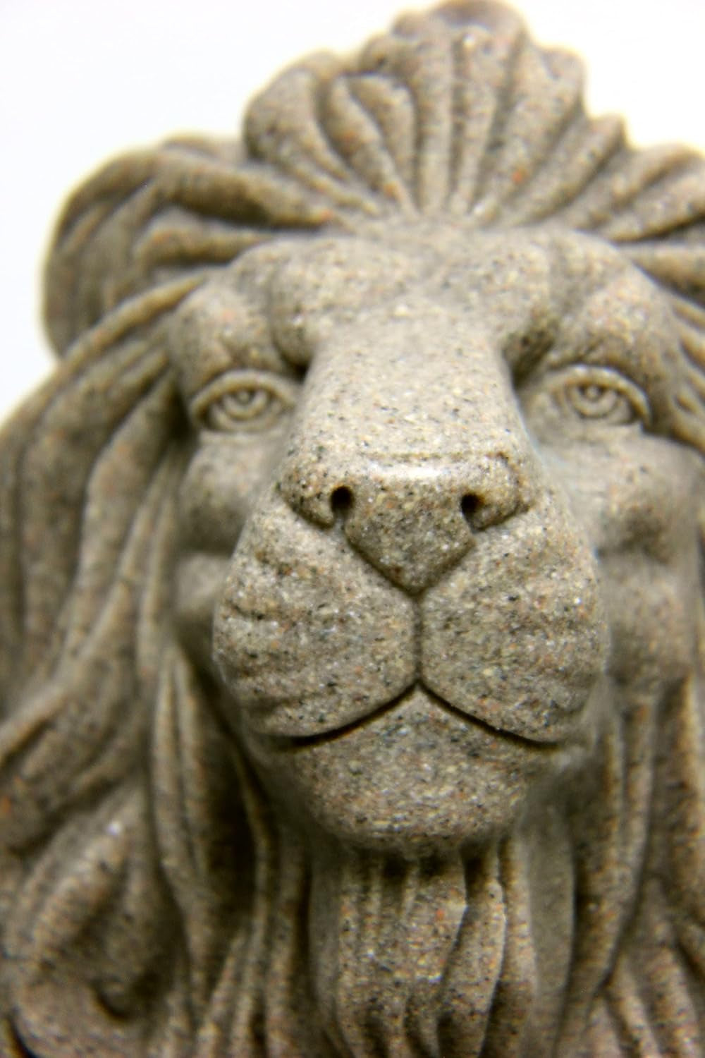 Guardian Lion Statue – Natural Sandstone Appearance – Made of Resin – Lightweight – 28” Height