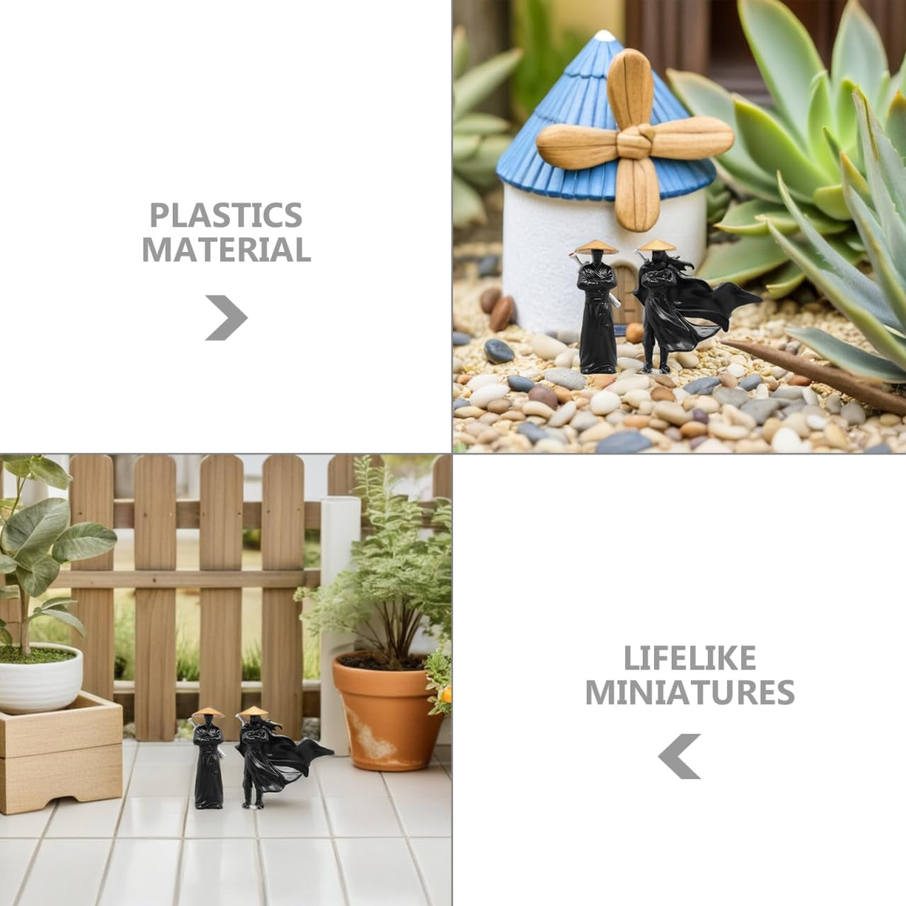 Xiake Small Ornaments Miniature Decorations Resin Ancient Chinese Figurines Micro Landscape Bonsai Decor 1.97 Inch Garden Sculptures