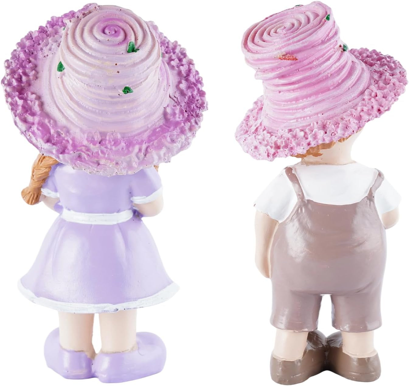 Miniature People Figurines Romantic Couple Statue, Set of 2 Resin Garden Sculptures & Statues, Mini Decorative Figurines for Valentine'S Day Spring Garden Decor for Patio Lawn Yard Decoration
