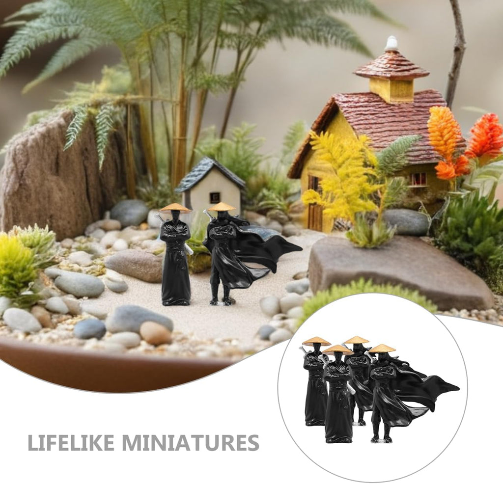 Xiake Small Ornaments Miniature Decorations Resin Ancient Chinese Figurines Micro Landscape Bonsai Decor 1.97 Inch Garden Sculptures
