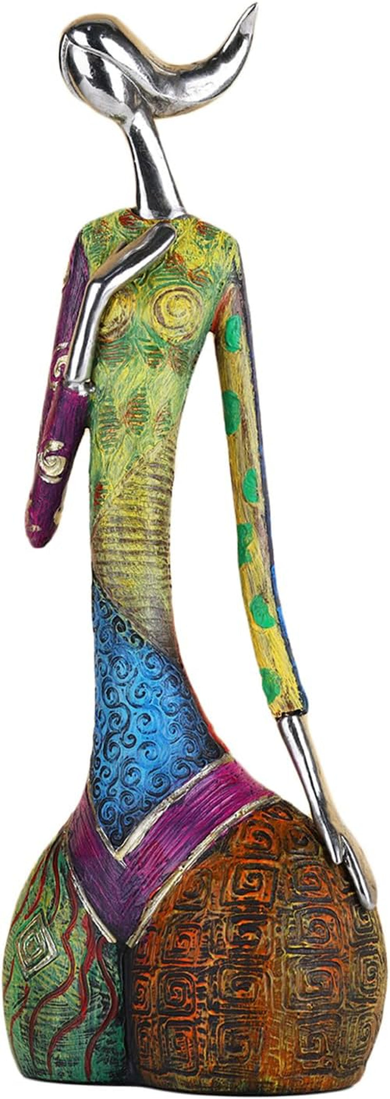 Colorful Abstract Women Figurines Sculptures Home Decor for Shelves Yoga Pose Art Statue Modern Home Decoration Living Room Zen Decor Tables Ornaments (Elegance)