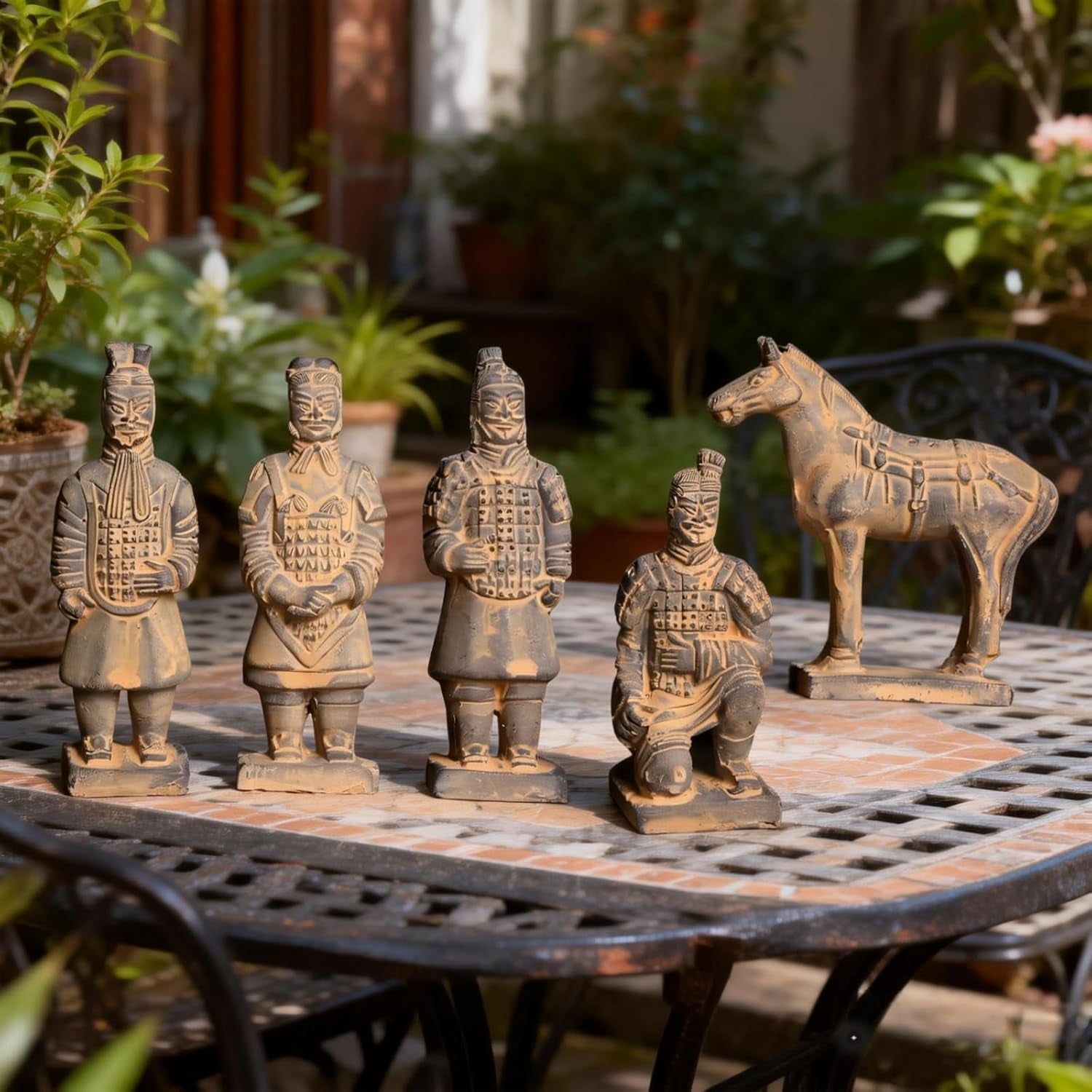 Home Decor Accents Sculptures, Retro Farmhouse Statues Table Display Decor, Collectible Figurines Set for Shelf Decoration Present