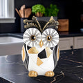 Modern Black and Gold Owl Statue Unique Minimalist Owl Figurine for Home Decor Shelves, Bookshelves, Office Desk Accents Whimsical Animal Sculpture Art Deco Gift for Woman Mom Bird Lovers