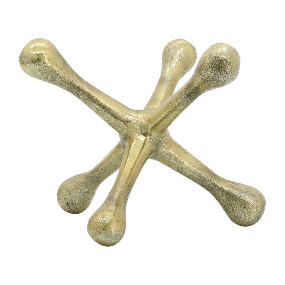 Gold 8 In. X 5 In. Metal Jacks Abstract Sculpture